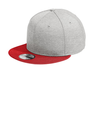 New Era ® Shadow Heather Striped Flat Bill Snapback Cap - Shadow Heather/ Scarlet