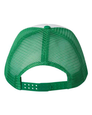 Valucap - Foam Mesh-Back Trucker Cap - White / Green