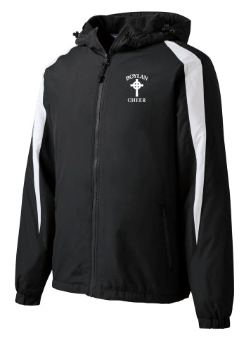 Embroidered Boylan Cheer Fleece-Lined Colorblock Jacket