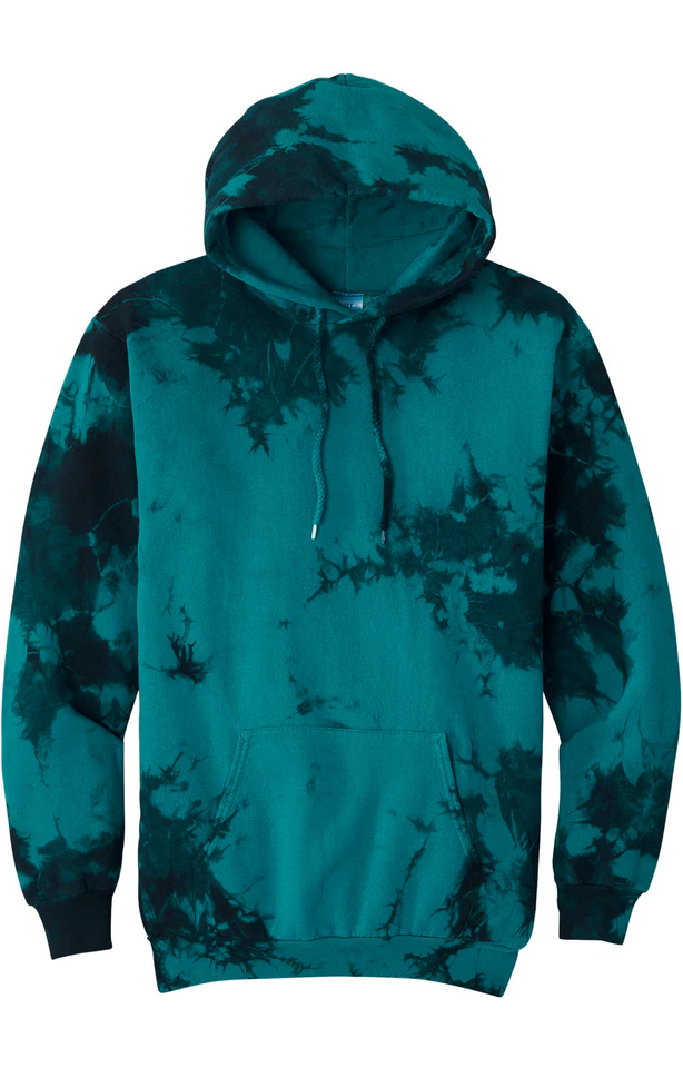 Port & Company® Crystal Tie-Dye Pullover Hoodie - Black Teal