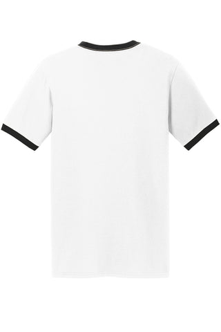 Port & Company® Core Cotton Ringer Tee - White/Black