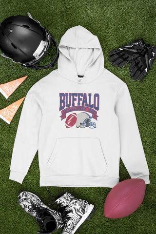 Embroidered Buffalo Football Hoodie