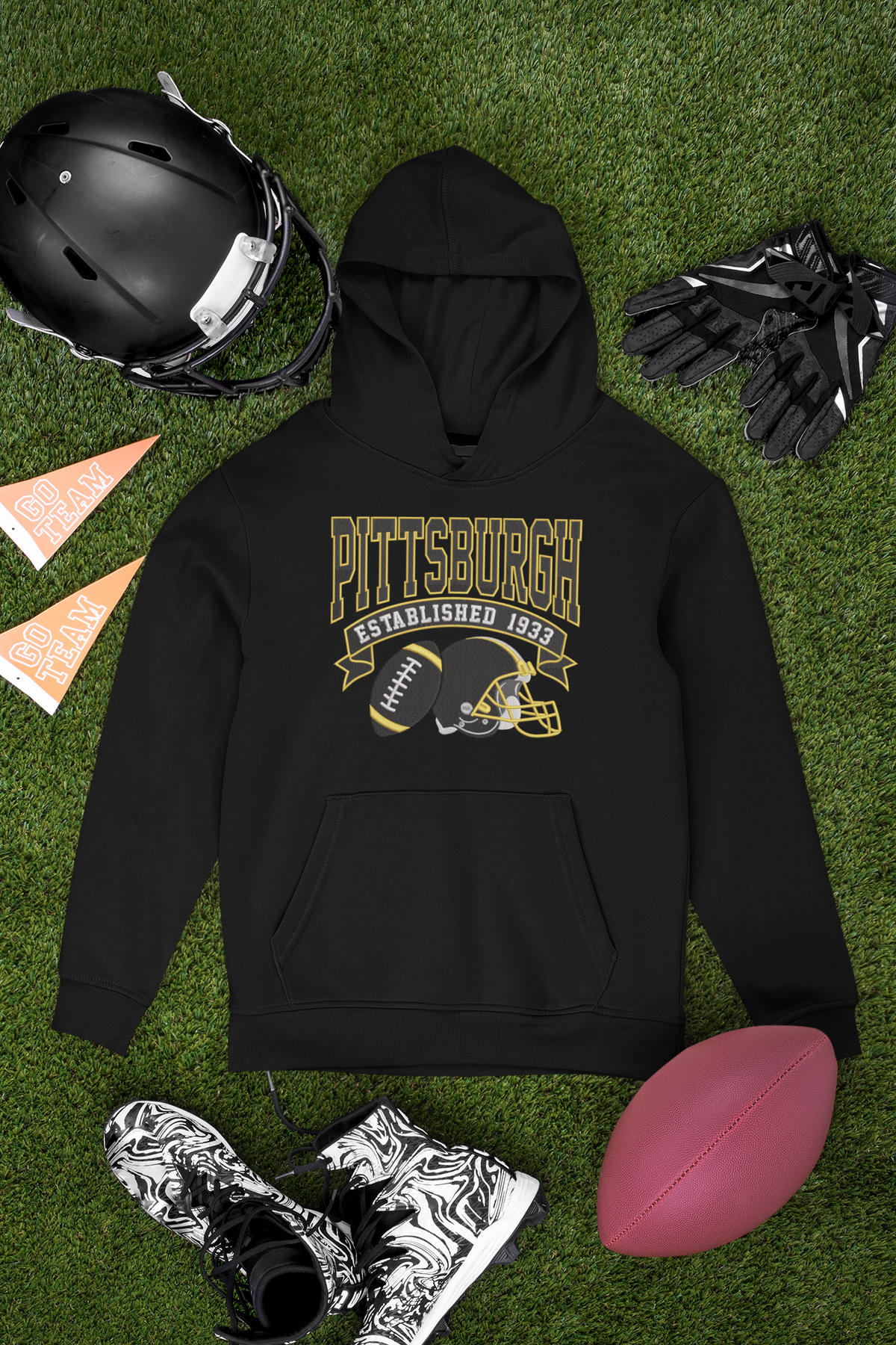 Embroidered Pittsburgh Football Hoodie
