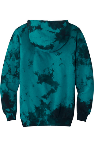 Port & Company® Crystal Tie-Dye Pullover Hoodie - Black Teal
