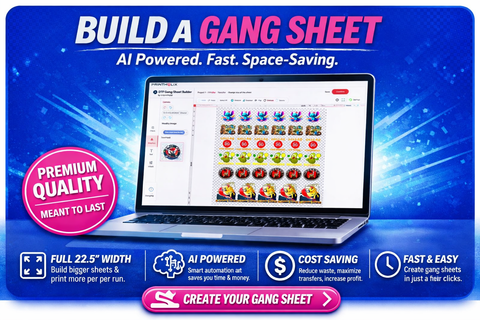22" DTF Rolling Gang Sheet – Custom Upload, Same Day Turnaround