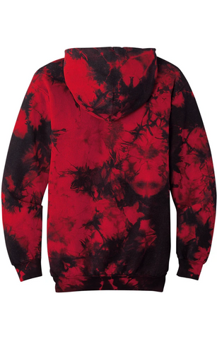 Port & Company® Crystal Tie-Dye Pullover Hoodie - Black Red