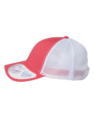 Infinity Her "Charlie" Trucker Cap - Coral / White