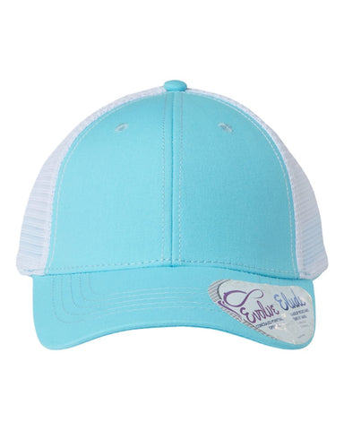 Infinity Her "Charlie" Trucker Cap - Lt. Blue / White