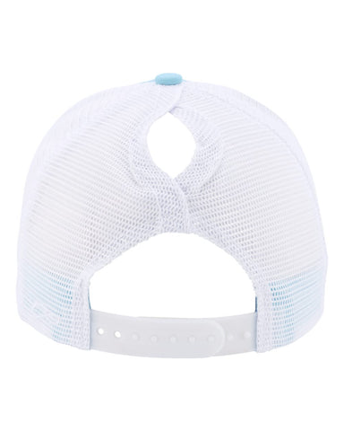 Infinity Her "Charlie" Trucker Cap - Lt. Blue / White