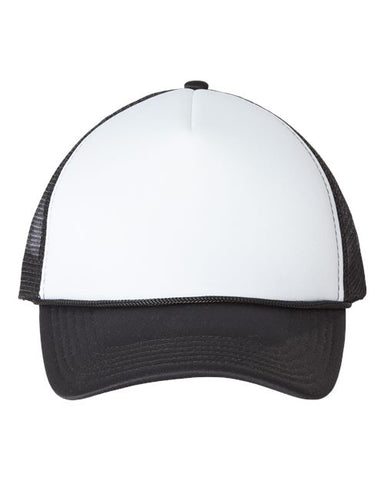 Valucap - Foam Mesh-Back Trucker Cap - White / Black