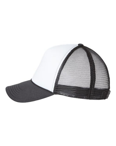Valucap - Foam Mesh-Back Trucker Cap - White / Black