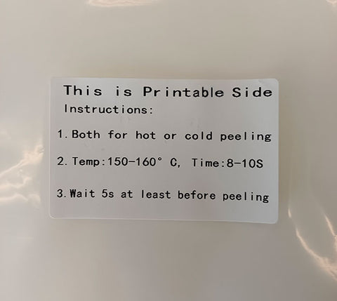 13" x 19" DTF Transfer Film - Double Sided, Hot Peel- 100 Sheets/pack