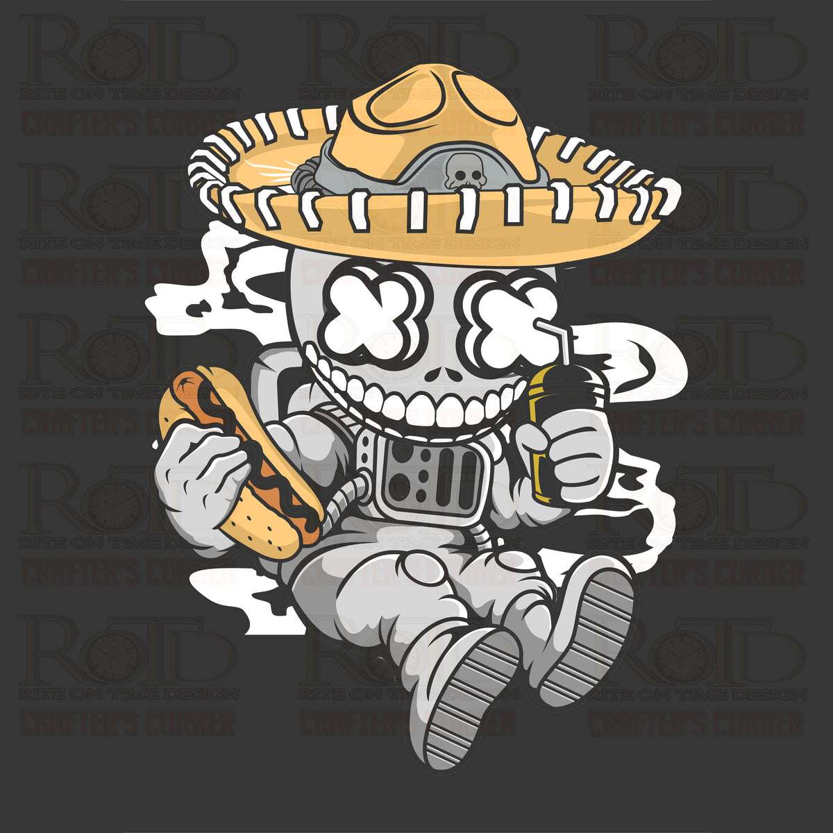 DTF Screen Print Image - Astronaut Skull of the Dead