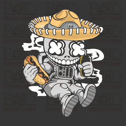 DTF Screen Print Image - Astronaut Skull of the Dead