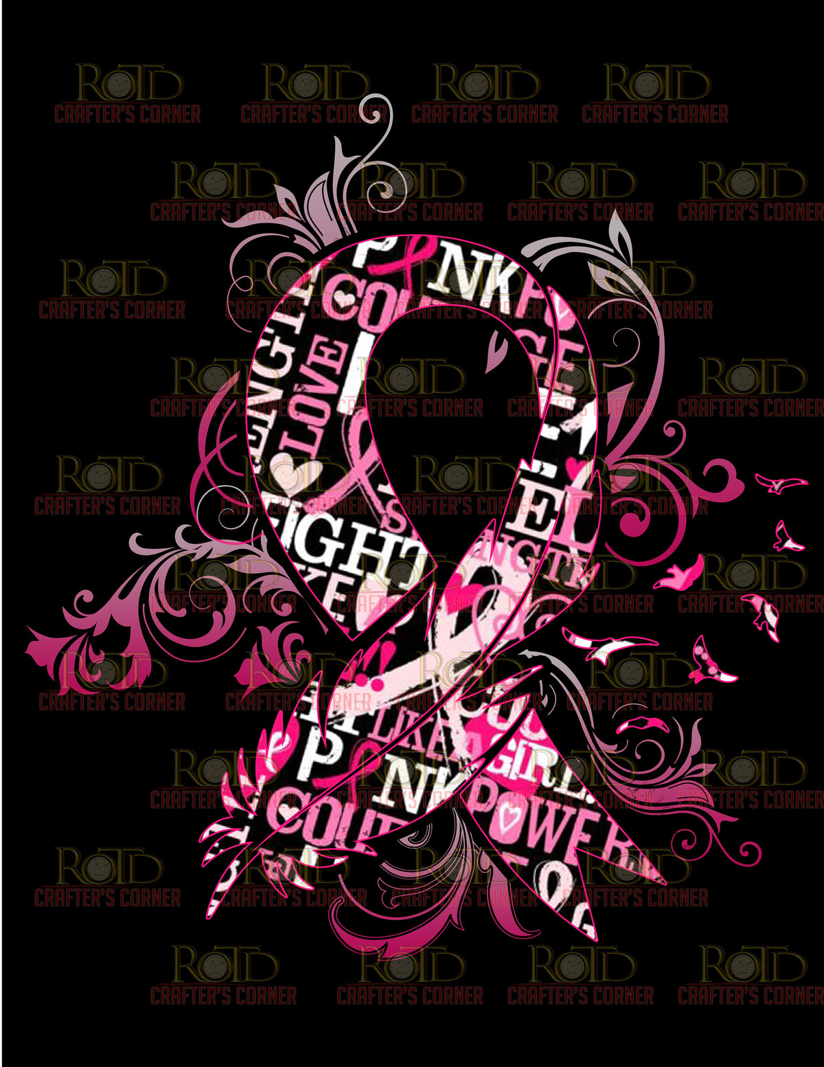 DTF Screen Print Image - BCA Word Art Ribbon