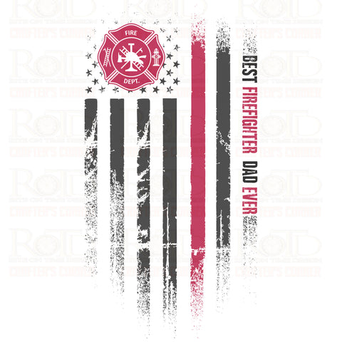 DTF Screen Print Image - Best Firefighter Dad Ever