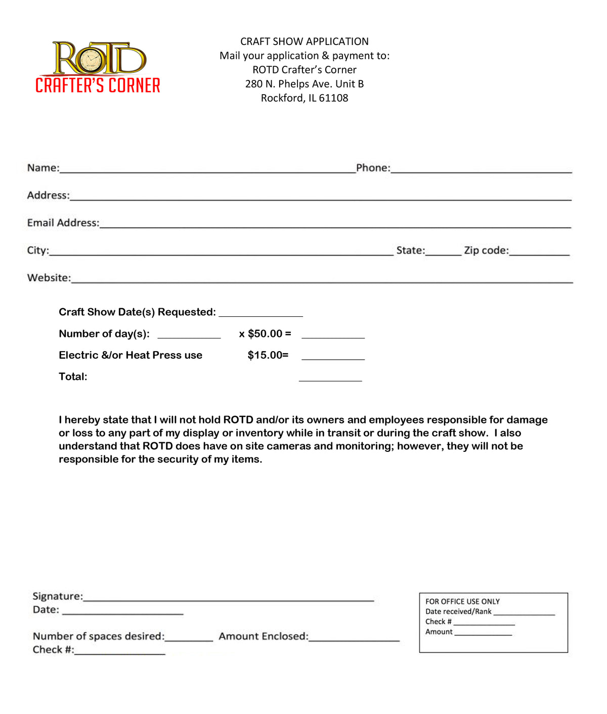 ROTD Craft Show - April 10 & 11