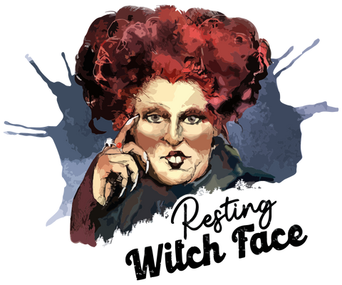 DTF Screen Print Image - Resting Witch Face