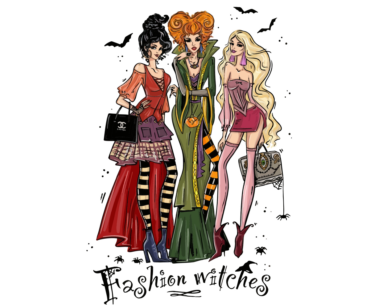 DTF Screen Print Image - Fashion Witches