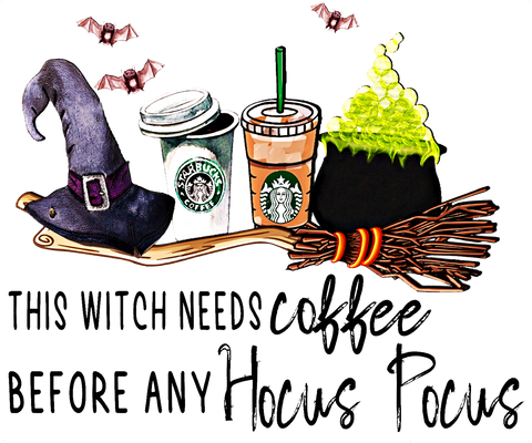 DTF Screen Print Image - Coffee Before Hocus Pocus