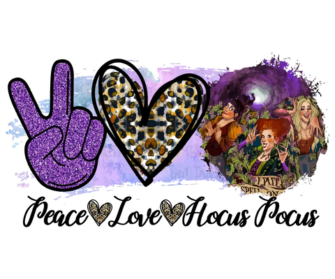 DTF Screen Print Image - Peace Love Hocus Pocus