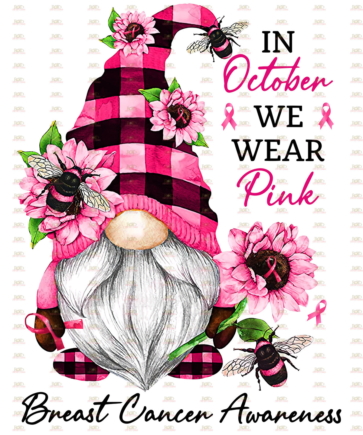 DTF Screen Print Image - Pink Gnome