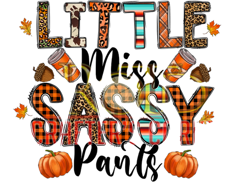 DTF Screen Print Image - Little Miss Sassy Pants