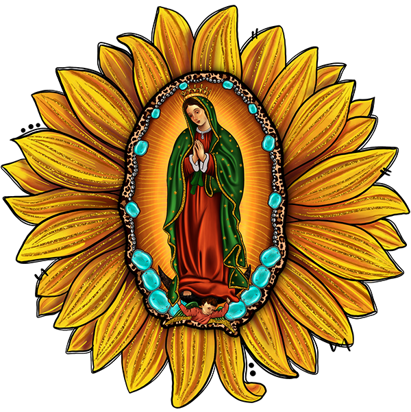 DTF Screen Print Image -  Our Lady of Guadalupe Sunflower