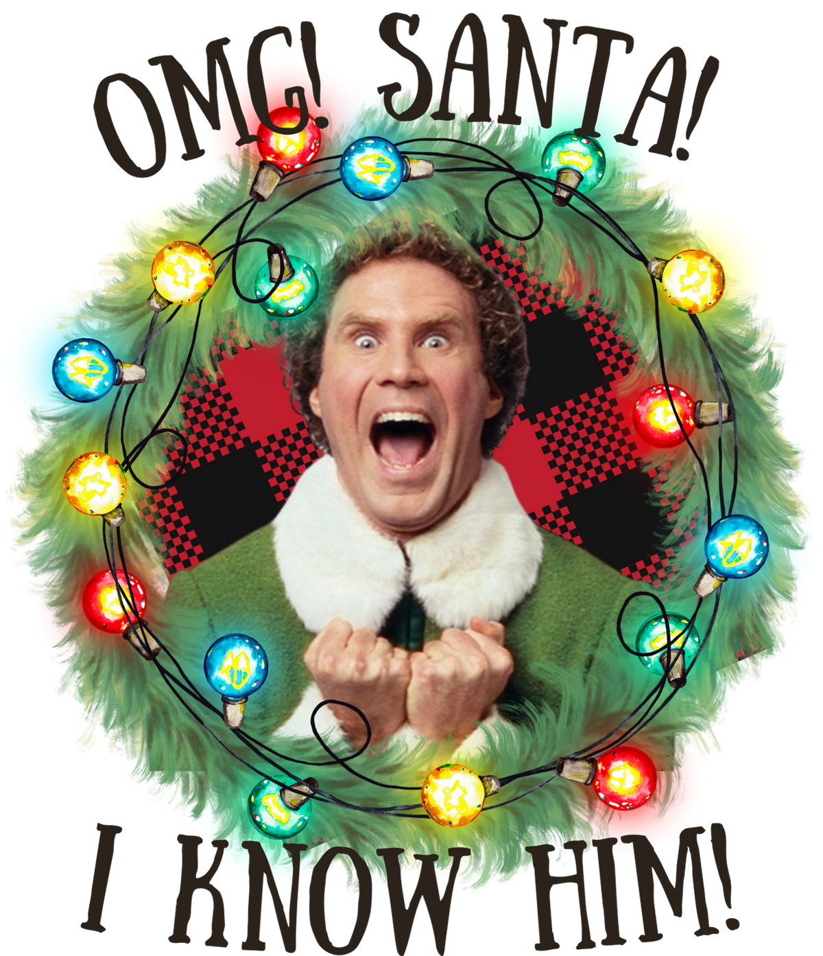 DTF Screen Print Image - OMG Santa!