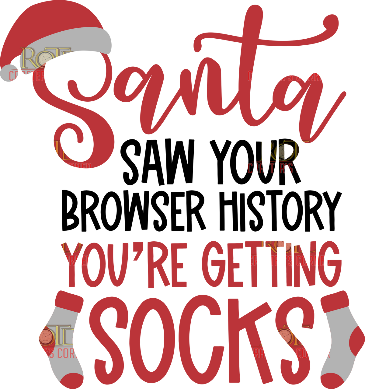 DTF Screen Print Image - Santa's Browser History