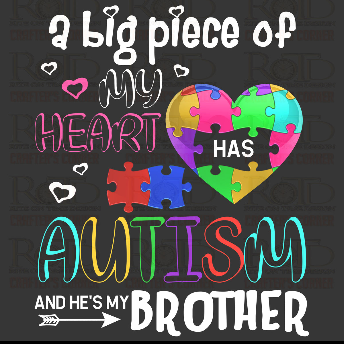 DTF Screen Print Image - A Big Piece of My Heart