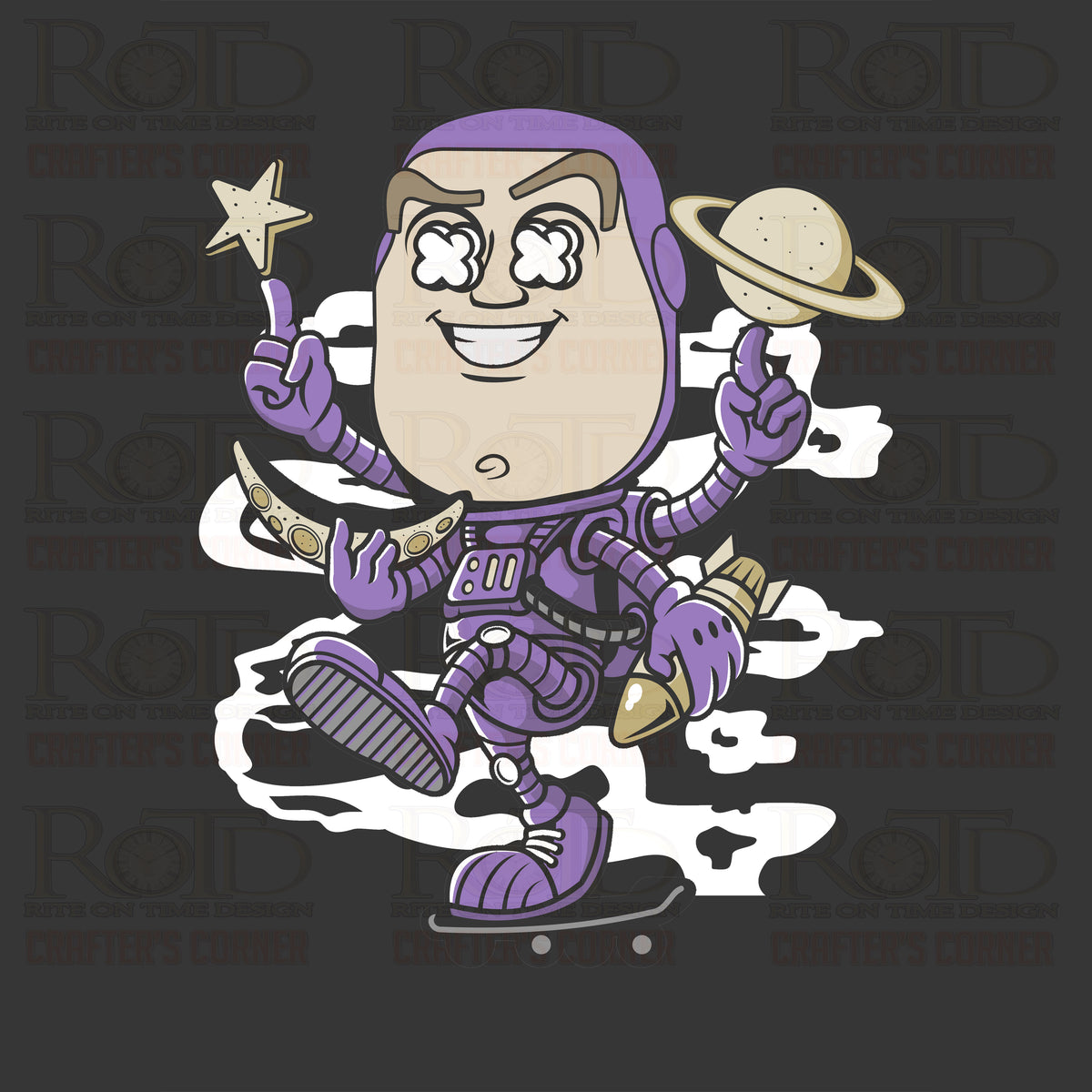 DTF Screen Print Image - Buzz Skateboard