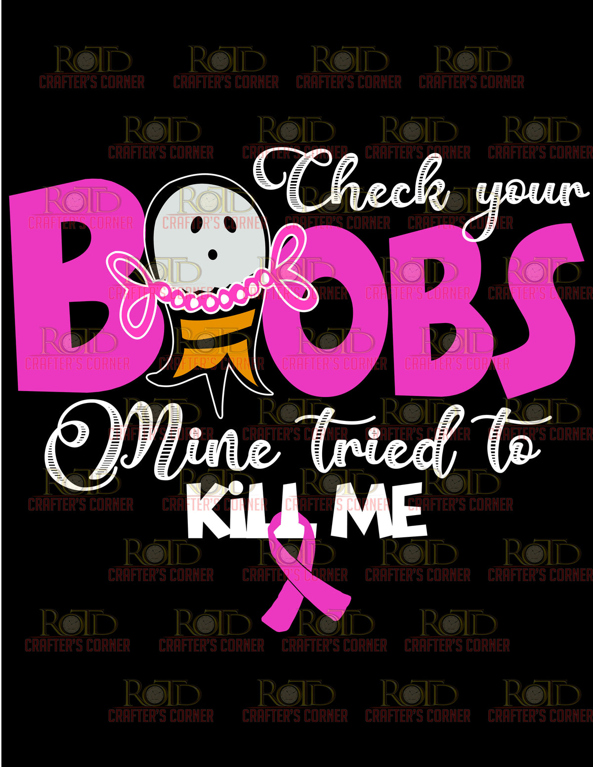 DTF Screen Print Image - Check Your Boobs