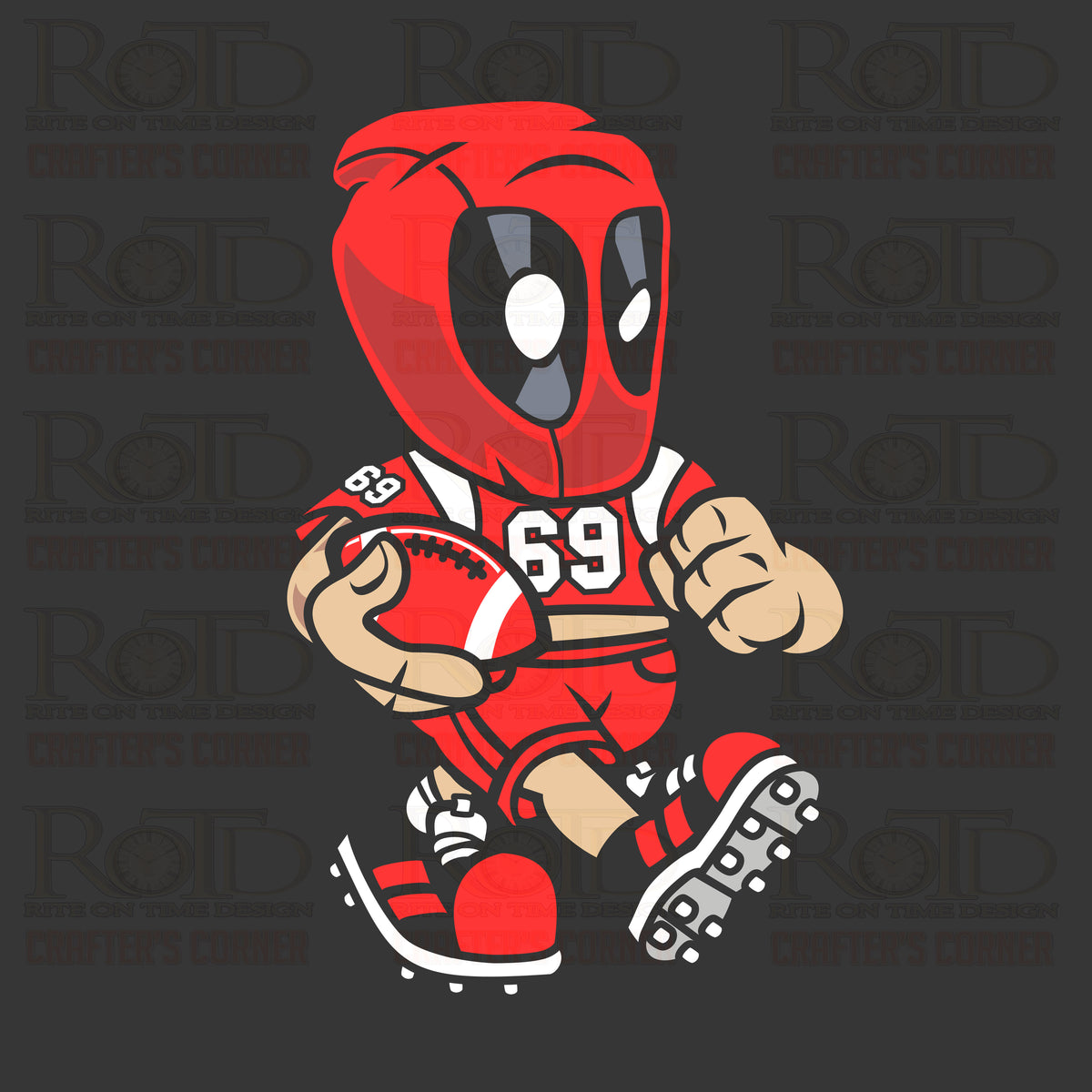 DTF Screen Print Image - Deadpool Football