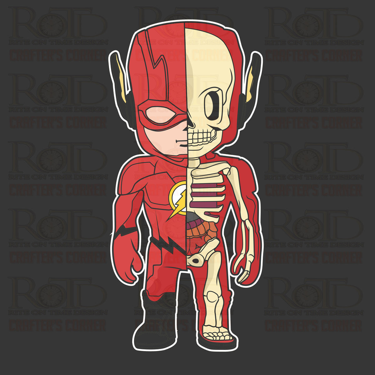 DTF Screen Print Image - Flash Skeleton