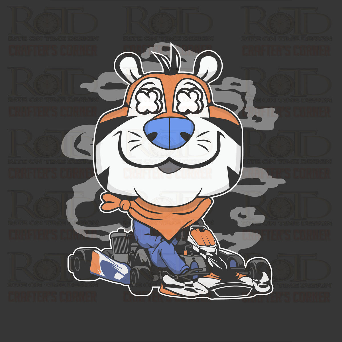 DTF Screen Print Image - Go Kart Tony the Tiger
