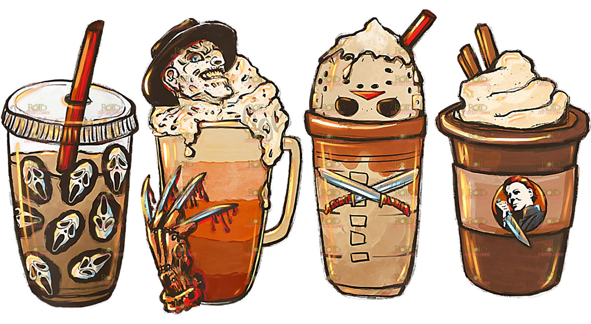 DTF Screen Print Image - Horror 2 Coffee Cups