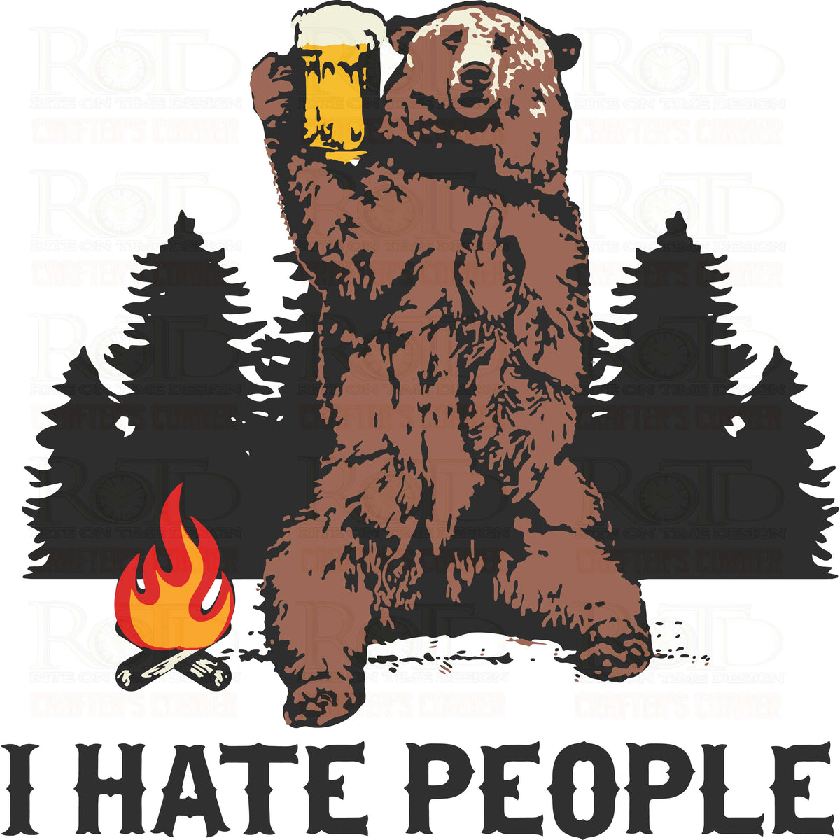 DTF Screen Print Image - I Hate People