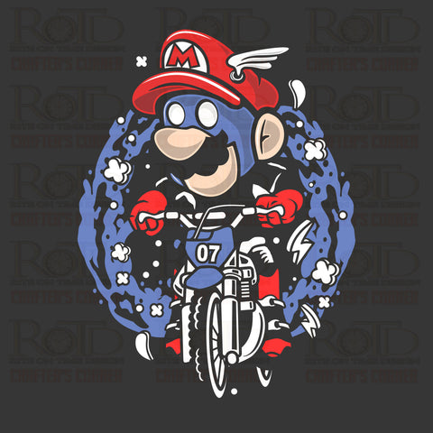 DTF Screen Print Image - Mario Biker
