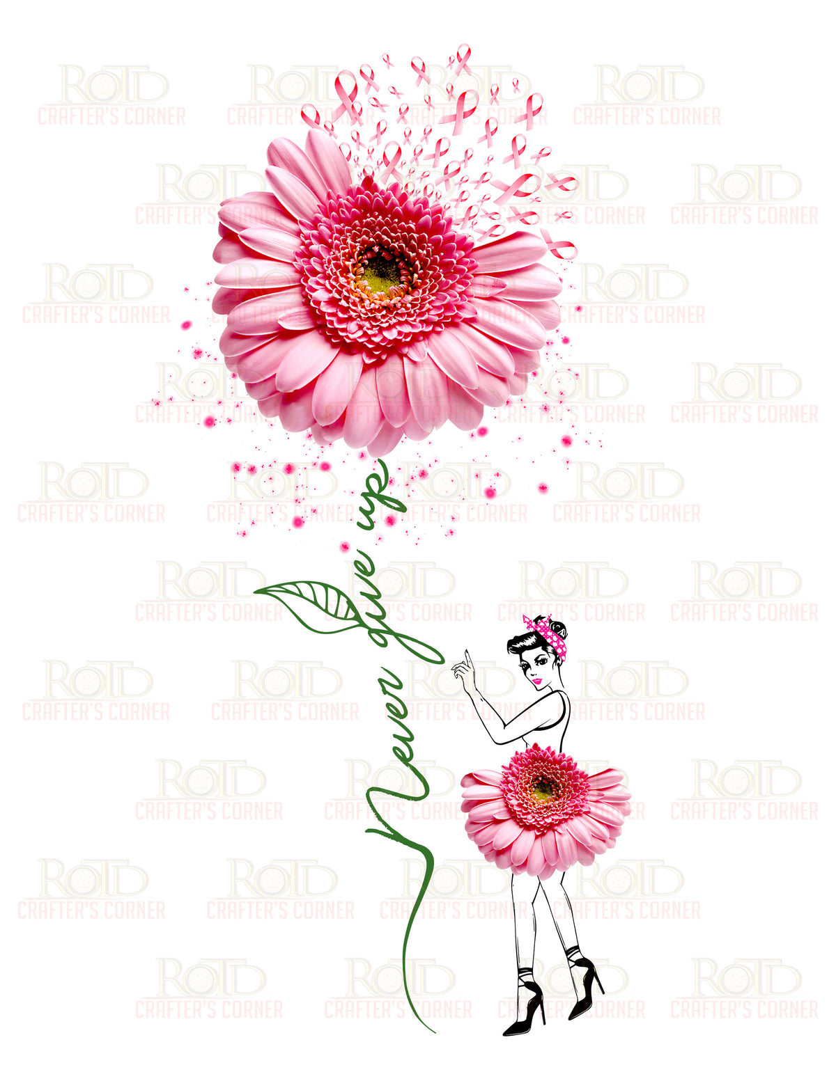 DTF Screen Print Image - Never Give Up