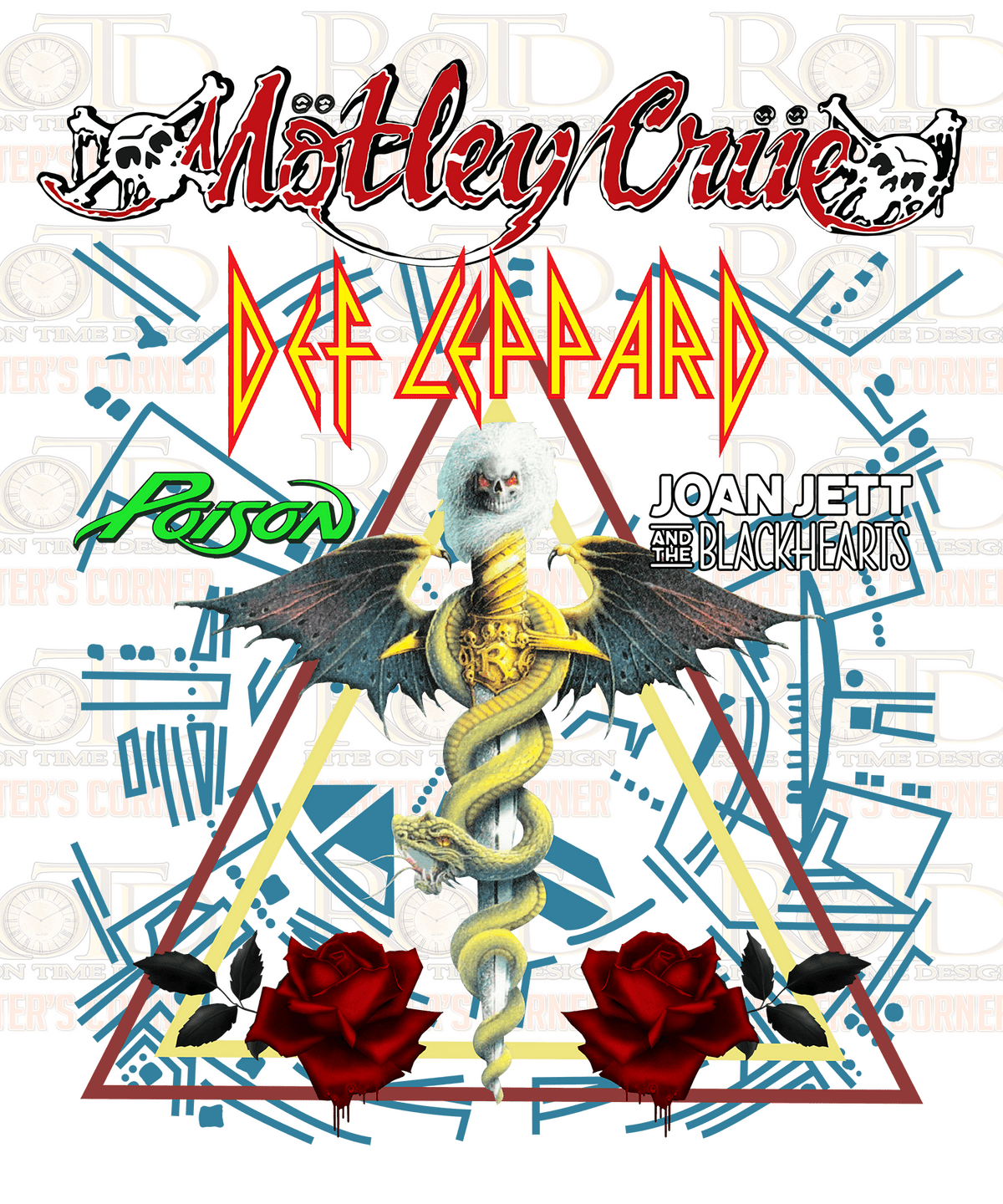 DTF Screen Print Image - Stadium Tour 2022 - Def Leppard, Joan Jett, Motley Crue, Poison