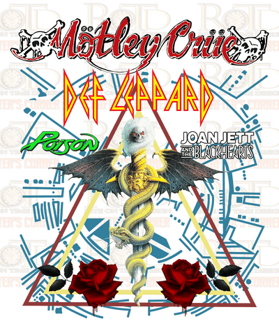 DTF Screen Print Image - Stadium Tour 2022 - Def Leppard, Joan Jett, Motley Crue, Poison
