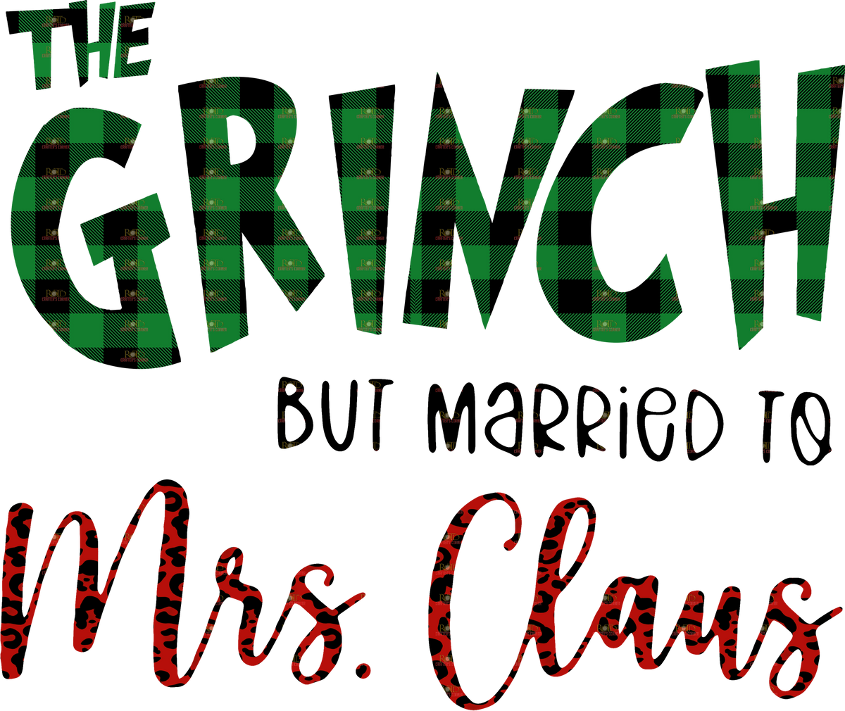 DTF Screen Print Image - The Grinch But Married to Mrs. Claus