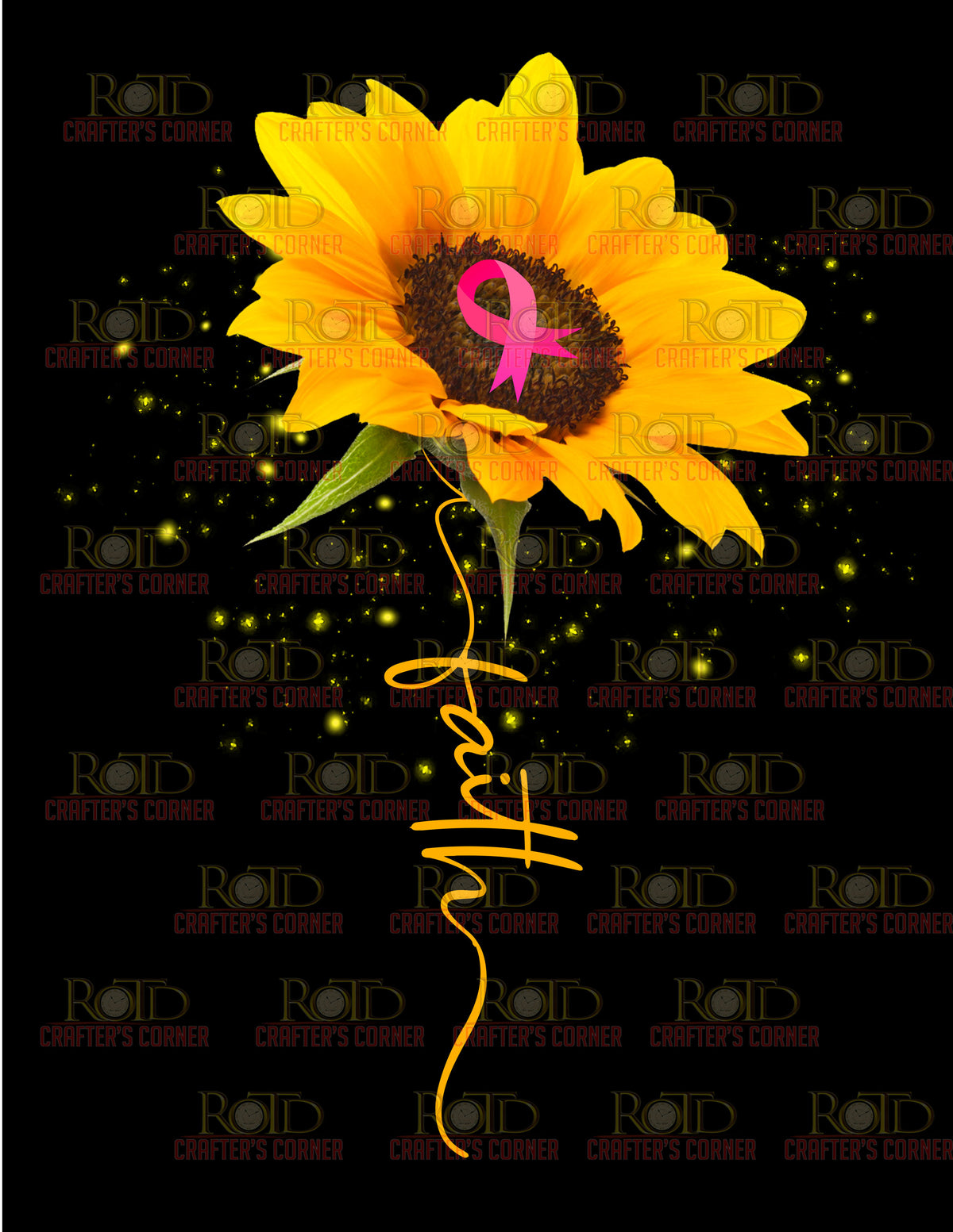 DTF Screen Print Image - Faith Sunflower